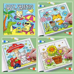 24 Page Fun Coloring Book Warm Moments for Girls Creative Entertainment Fantasy Illustrations Hand Drawn Art Drawing Book