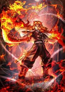 Bandai | DIY 5D Diamond Painting Demon Slayer Anime Character With Breath Power Effects for Home Wall Decor Ideal Gift for Art Lovers