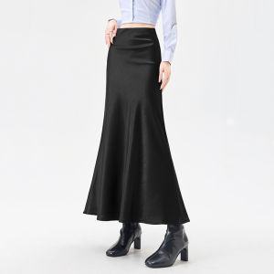 DAIXIANGFEIZI | Chân Váy Satin Mini Dành Cho Phụ Nữ Cao Ngắn Thiết Kế Bắt Chéo Dạng Đuôi Cá