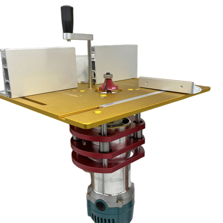 Router Lift Kit W/อลูมิเนียม Router แผ่นสําหรับเส้นผ่านศูนย์กลาง 65 มม. ...