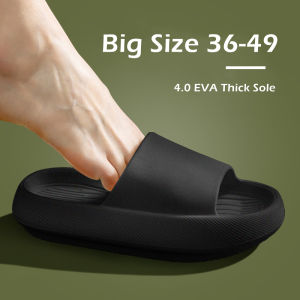Big Size 36-49 Men Slippers Flip Flops Soft EVA 4.0cm Thick Sole Women Slides Summer Sandals Home Non-Slip Bathroom Shoes