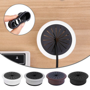 【🔥Low Price】50MM Desk Table Wire Hole Cover Computer Grommet Table Cable Outlet Dust Plug Wire Tidy Storage Organizer