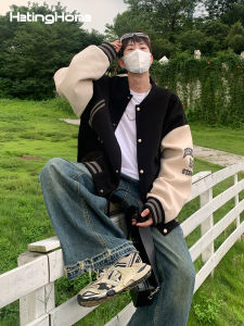 HetingHOME | เสื้อแจ็คเก็ตเบสบอลหลวมๆ สำหรับผู้ชาย ทรงอเมริกัน ฤดูใบไม้ร่วง แฟชั่นคู่รัก เสื้อคลุมกันหนาวแบบบางๆ ทรงหลวมๆ สำหรับผู้ชายและผู้หญิง