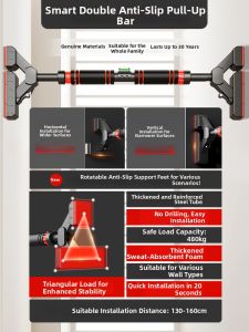 PINNAI | No-Drill Door Pull-Up Bar Kids Fitness Equipment