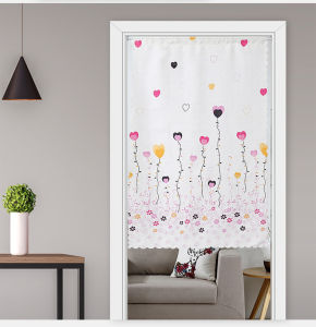 Bedroom Kitchen Door Curtain Fabric Magic Stick No Punching Partition Home Restaurant Semi Curtain Living Room Privacy Curtain