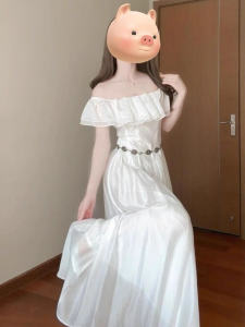 Elegant White Summer Tea Break French Style Fairy Skirt Womens Fashionable Miniature High Waist Gown Gentle Breeze Sleeve