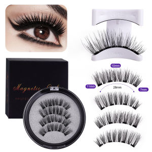 Magnetic Eyelashes Handmade 3D Natural Magnetic False Eyelashes Reusable Magnetic Eyelashes Tweezers Set with Eyelash Curler