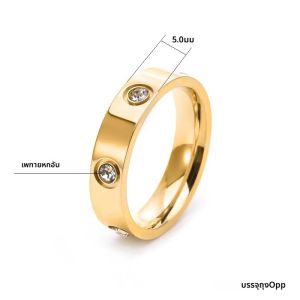 แฟชั่นแหวนสแตนเลสสําหรับผู้หญิงผู้ชายคู่สีทองCubic Z Irconiaแหวนแต่งงานวงเครื่องประดับของขวัญ