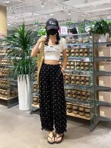 La Chapelle | Quần Dài Chân Rộng Thun Tencel Vải Lin Mỏng Đai Cao Phù Hợp Mùa Hè
