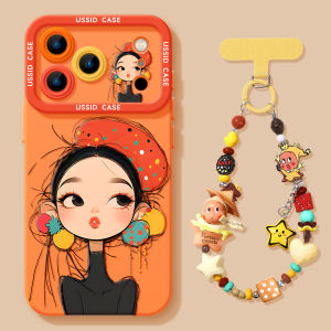 YOUSIDUN | Hat Girl Creative Design Orange Apple Phone Case With Strap All-around Silicone