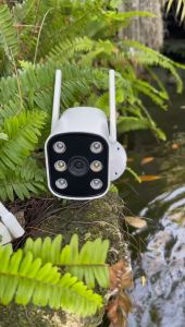 กล้องวงจรปิดกันน้ำ IP66, คมชัด 4K, หมุนซ้ายขวา เป็นไมค์ลำโพง พูดตอบโต้ได้ รวมกันน้ำ