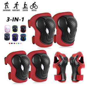 6Pcs/Set Protective Gears Set for Kids Children Knee Pad Elbow Pads Wrist Guards Child Safety Protector Kit for Cycling Skating