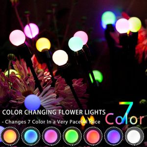 Đèn sân vườn lắc lư starburst năng lượng mặt trời RGB - Lắc lư khi gió thổi chiếu sáng trang trí ngoài trời-INTL