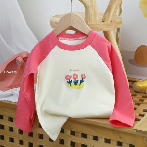 Pure Cotton Long Sleeve T-Shirt for Children Baby Boys Girls Spring Autumn Base Layer Shirt Kids Clothes Baby Clothes