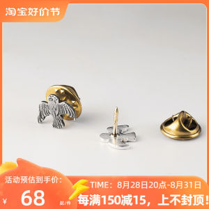 Arkipelagus 925 Silver Owl Collar Buckle Original Small Animal Brooch Mini Lovely Bag Pin Ethnic Style Couple