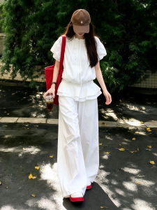 SUSIEYUAN | New Korean Style Short Sleeve Casual Sport Set For Petite Women Summer White