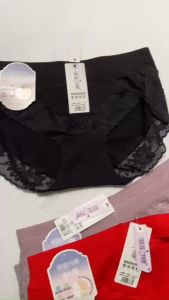 Quần lót nữ lưng cao cỡ 50kg đến 60kg thun lạnh lụa phối ren mềm mịn QL1367