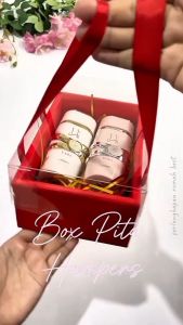 HardBox Aesthetic Box Gift Serbaguna Hampers Seserahan Kotak Kemasan Tutup Mika Dengan Tali Pita
