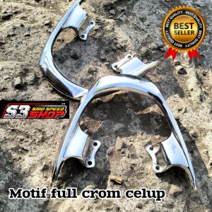 Behel Mio Amore Full crom celup behel begel planger pegangan jok belakang Mio Amore FULL CROM CELUP(Free sticker)