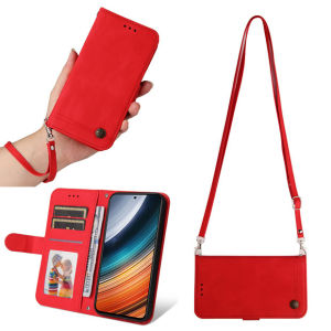 Oppo Find X8 X5 pro X6 Anti-Fall Protective Leather Case with Lanyard A79 Flip Cover A3x Style A2 Slant Back A1 Card Insertion 5G