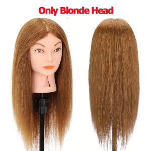 100% Human Hair Mannequin Head for Cosmetology Styling Training Practice Can Be Curled Straighten Professional Mannequin Head