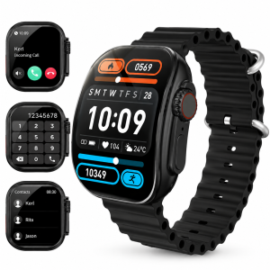laxasfit | Đồng Hồ Thông Minh Cong LAXASFIT 2026 Màn Hình Cảm Ứng 2.01 Inch Cuộc Gọi Bluetooth Sạc Không Dây Máy Đo Nhịp Tim Trợ Lý Giọng Nói Cho Android & iOS