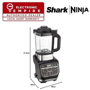 Ninja HB150 Foodi Blender & Soup Maker 10 Auto-iQ Programs 1.7L Glass Jug Hot & Cold Blender Cleaning Program 1000W