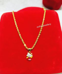 KALUNG ANAK LIONTIN PERAK 925 LAPIS MAS