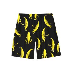 Funny Dancing Banana Shorts Mens Underwear Casual Home Clothes Womens Sleepwear Cartoon Style Thin Material Short Length