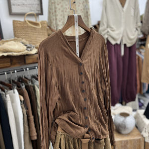 เสื้อยืดคอวีแขนยาวผ้าฝ้ายผสมขนสัตว์บางสไตล์ฤดูใบไม้ผลิและฤดูใบไม้ร่วงสำหรับผู้หญิง ทรงเข้ารูป ทรงพอดีตัว ทรงพอดีตัว