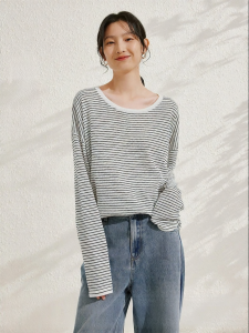 Yigue | Vintage Stripes Casual Loose Lazy Spring Womens Top