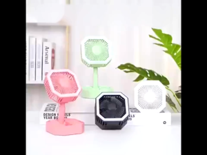BNT : Fan Portable Storage and Stretch Height Foldable on The Table Standing on The Floor Support Charging Rechargeable Electric Fan LED Light Folding Small Fan Stand Fan Electric Telescopic