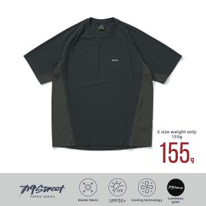 714street | Elastic Four-way Stretch Patchwork Short Sleeve T-shirt Men