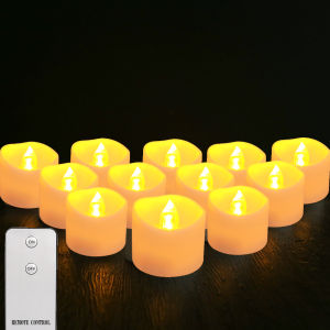 Flameless Flickering LED Tea Lights with Remote Control 200+Hour Electronic Candles for Votive Wedding Christmas Halloween Decor