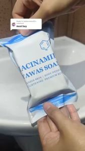 3/5PCS SHINE WITH NIACINAMIDE TAWAS SOAP WITH FREE MESH SUPER AFFORDABLE 100g