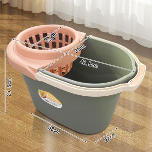 Manual Squeegee Bucket Squash Water Bucket Square Floor Cleaning Bucket Hand Press Cloth Washing Barrel No Hand Wash Required