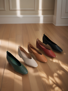 Genuine Leather Low Heel Soft Bottom Single Shoes Womens New 2025 French Style Square Head Slip-On Shoes Flat Work Shoes