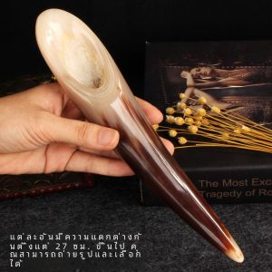 ธรรมชาติขนาดใหญ่ สีขาว Yak Horn Gua Sha หลอดนวดช้อนชาเท้าด้านล่าง Acupoint Rod ทั้งร่างกาย Universal Meridian Stretcher