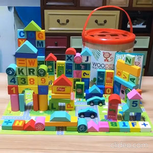 Bộ Túi Xếp Hình Gỗ Montessori 50 và 100 Chi Tiết Gồm Các Khối Gỗ Nhiều Màu Sắc Kết Hợp Chữ Cái Số Phép Tính Động Vật