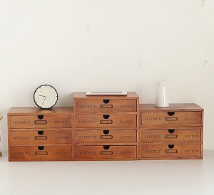 ไม้เนื้อแข็งโต๊ะเก็บของกล่องไม้วินเทจโต๊ะเครื่องแป้งน้ำหอมเครื่องสำอางชั้นวางของตารางถ้วยเก็บของตู้