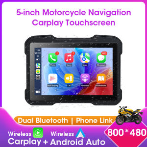 Portable 5" Carplay Motorcycle DVR Multimedia Player Wireless Carplay Android Auto GPS Navigation Moto Monitor Drive Recorder