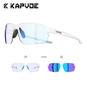 kapvoe | Kính Thể Thao Đổi Màu Kapvoe UV400 Dành Cho Xe Đạp Leo Núi Kính Đi Xe Đạp Ngoài Trời Kính Lái Xe Thể Thao Cho Nam & Nữ Gọng TR-90 Màu Trắng