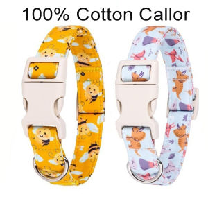 Pet Collar True Cotton Fabric Adjustable Safety Cotton Collars With Dragon Bee Pattern For Small Dog Cat Puppy Kitten
