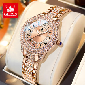 OLEVS 9943 Luxury Elegant Womens Watches Full Diamond Dial Waterproof Fashion Quartz Watch for Ladies Original Authentication