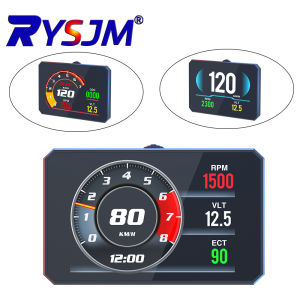 RYSJM | Car HUD Head up Display OBD2 GPS Smart Gauge Speedometer Volt Water Temperature Multi functional alarm function