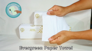 Evergreen Interfolded Paper Towel Virgin Pulp 30 GSM 175 Sheets (Packed by 3)