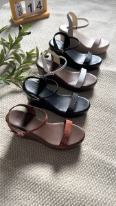 [Form nhỏ tăng size] Giày Sandal Nữ Đế Xuồng 9cm Quai Ngang Pixie H100