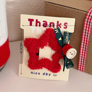 1/3 Pcs Christmas Plush Star Hair Clip Hair Clip Side Hairpin Clip New Year Decoration Shattered Hair Clip Hair Accessories