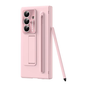 szhaiyu | For Samsung Galaxy Z TriFold Fold 8 Fold 8 Ultra Electroplate Hinge Shockproof Cover With Pen Leather Case Kickstand Glass Film