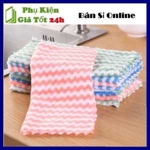 Khăn Lau Đa Năng - Khăn Lau Bếp  Chén Dĩa Mềm Mại Siêu Thấm Hút Họa Tiết Sọc Vằn Đẹp Mắt - hăn Lau Chén Dĩa Bằng Sợi Microfiber  Không Đổ Lông Dễ Giặt sạch